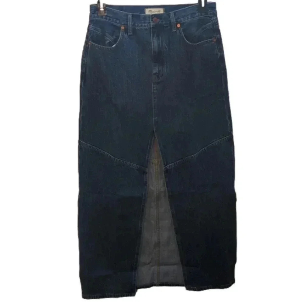 Madewell women's long Jean Skirt